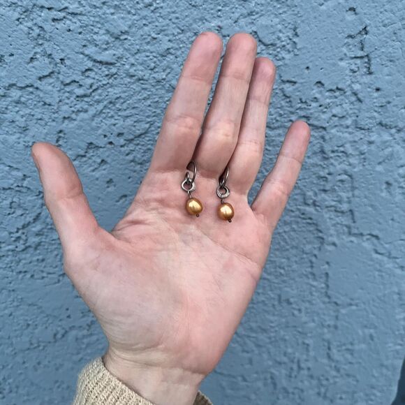 Silpada Copper Pearl Earrings in Sterling silver jewelry W1431 Retired - Picture 9 of 10